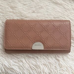 Nine West Wildwood Embossed Organizer Bifold Wallet In Dusty Mauve NWOT